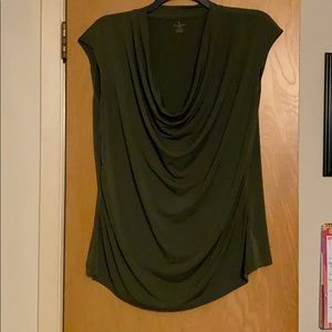 Sleeveless army green blouse